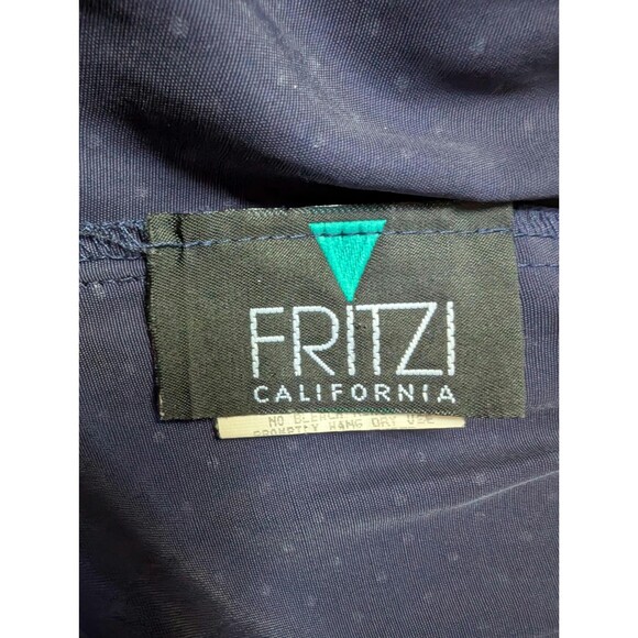 Vintage Navy Blue Polka Dot Cropped Pants: Fritzi California Trousers Size Large - Picture 7 of 7